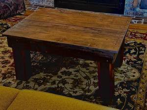 lot 121 image: Recycled wood coffee table 30x40 t...