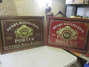 lot 5 image: (D-1) 2 Framed Henry Weinhards Wal...