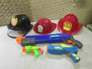 lot 28 image: (F-0) Play Fireman Hats and Toy Gun...