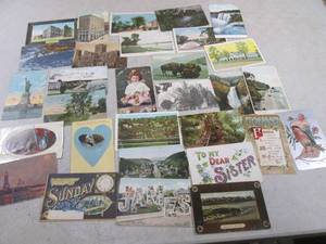 lot 71 image: (FS) 30 Assorted Antique Post Cards...