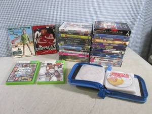 lot 159 image: (G-1) Assorted DVDs and 2 XBox 360...