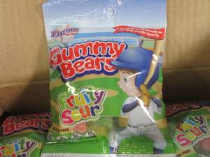 lot 209 image: (B-1) 24 - 5oz Bags Fruity Sour Gum...
