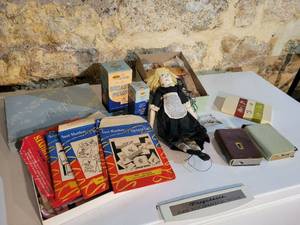 lot 111 image: Vintage Marionette Doll, Vintage Breast Pump in Original Box, Book Coin Banks and More