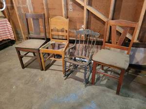lot 216 image: (4) Vintage Chairs - NO SHIPPING