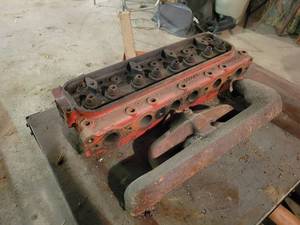 lot 253 image: FORD Jubilee Engine Cylinder Head and Manifold - NO SHIPPING