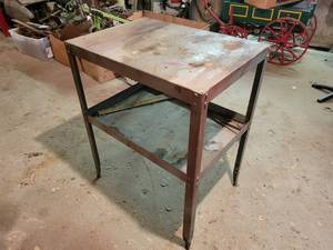 lot 254 image: Steel Workshop Table - NO SHIPPING