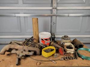 lot 259 image: Large Lot of Assorted Tractor Parts - Ford Manifold, Alternator and More - NO SHIPPING