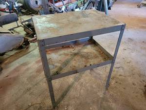 lot 260 image: Steel Workshop Table - NO SHIPPING
