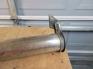 lot 270 image: 4 Chrome Exhaust Stack w Flapper - 45 Overall - NO SHIPPING
