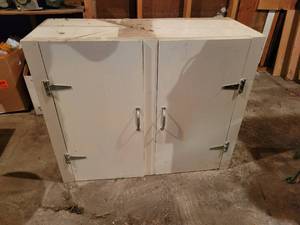 lot 320 image: Wood Garage Cabinet - Approx. 33 x 27 x 13 - NO SHIPPING