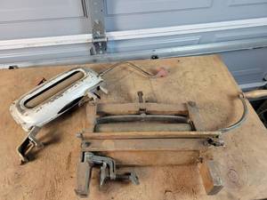 lot 321 image: (2) Antique Lovell Wringers - (1) Wood and (1) is Cast Aluminum