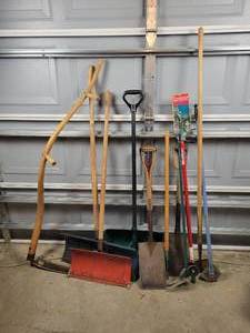lot 380 image: Shovels, Weed Cutter, Scythe and More - NO SHIPPING
