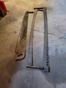 lot 409 image: (3) Antique 2-Man Tree Saws - Longest is Approx. 66 - NO SHIPPPING