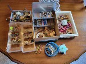 lot 24 image: Large Lot of Assorted Costume Jewelry, Watches, Pocket Knives and More