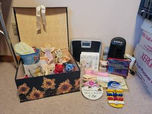 lot 145 image: Lot of Stationery, Pampered Chef Spoons, Napkins, Bionaire Tower Fan, and MORE NO SHIPPING