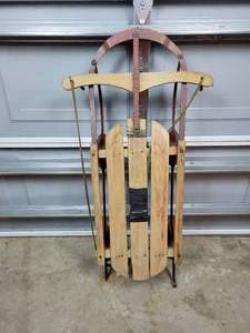 lot 212 image: Vintage Metal Rail Sled - Approx. 41 x 21
