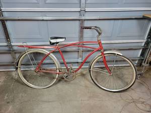 lot 21A image: Vintage 26 MONARK Boys Bicycle w North Mankato License Plate - NO SHIPPING