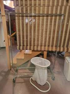 lot 180 image: Rolling Clothes Rack and Hamper - NO SHIPPING