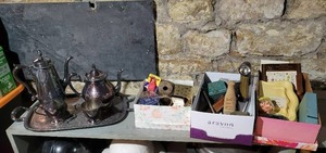 lot 184 image: Silver Plated Tea & Coffee Service, Vintage Sewing Notions, Collectibles, and MORE