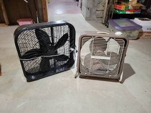 lot 189 image: Pair of Box Fans - Both Tested and Working - NO SHIPPING
