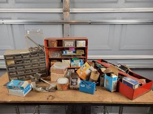 lot 407 image: Parts Cabinet and Large Lot of Hardware - NO SHIPPING