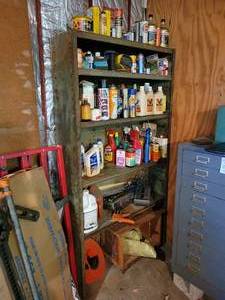 lot 419 image: Shelf  Contents of Garage Supplies - NO SHIPPING
