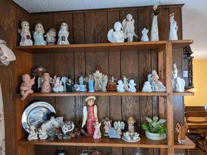 lot 36 image: (3) Shelves of Angel Figurines, Home Dcor and More NO SHIPPING