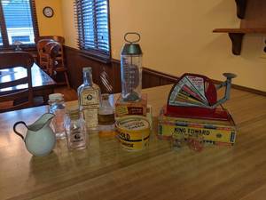 lot 37 image: Egg Scale, Vintage Bottles, Cigar Boxes, and MORE NO SHIPPING