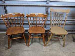 lot 220 image: (3) Vintage Chairs - NO SHIPPING