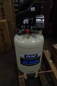 lot 104 image: Pulsar 28 Gallon Vertical Air Compressor - BROKEN Valve
