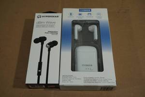 lot 61 image: NEW Fisher Wireless Earbuds and Hypergear Wired Earbuds