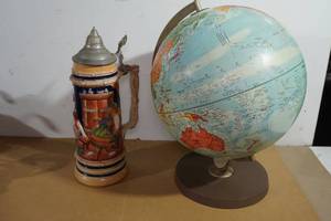 lot 140 image: Vintage Globe - EastWest Germany, plus a Stein