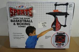 lot 215 image: Over the Door Basketball Hoop and Boxing Combo