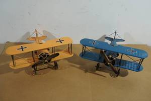 lot 219 image: Metal Decorative Bi-Planes - Red Baron Style