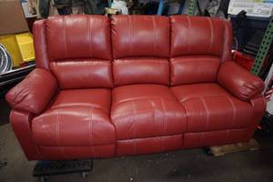 lot 224 image: ACME Zuriel Red Reclining Sofa