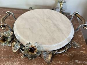 Marble and Metal Serving Tray