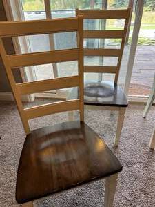 Set of 4 Cream Ladder Back Chairs