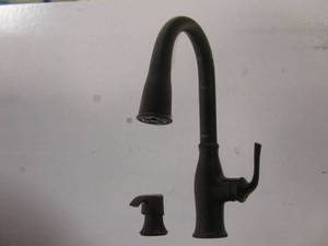 PFISTER Rosslyn Single Handle Pull Down Sprayer Kitchen Faucet with Deckplate Included in Matte Black (BRAND NEW)