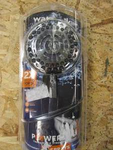 WATERPIK 9-Spray 4.5 in. Single Wall Mount 1.8 GPM Handheld Rain Shower Head in Chrome (OPEN, BUT APPEARS TO BE NEW)