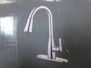 GLACIER BAY McKenna Single-Handle Pull-Down Sprayer Kitchen Faucet in Chrome with TurboSpray and FastMount (OPEN BOX)
