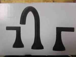 PFISTER Vedra 8 in. Widespread Double Handle High Arc Bathroom Faucet with Drain Kit Included in Matte Black (BRAND NEW)