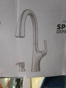 PFISTER Ladera Single-Handle Pull-Down Sprayer Kitchen Faucet with Soap Dispenser in Spot Defense Stainless Steel (BOX DAMAGED, PRODUCT UNAFFECTED & APPEARS NEW)