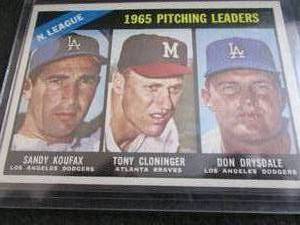 1. 1967 Topps Sandy Koufax Pitching...