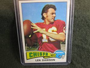 28. 1975 Topps Len Dawson Card...