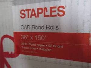 Staples Wide Format CAD Bond Paper,...