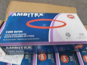 Case of SM Ambitex Vinyl Gloves...
