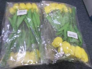 2- 24 pks Artificial Yellow Tulips...