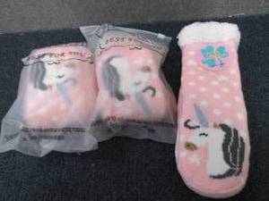 3 pr Kids Unicorn Slipper Socks...