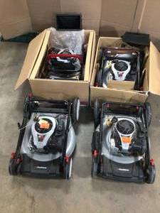 Lot of 4 Murray 21 in. 140 cc Briggs and Stratton Walk Behind Gas Push Lawn Mower with Height Adjustment and with Mulch Bag Customer Returns See Terms on Auction