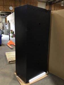 Husky Heavy Duty Welded 20-Gauge Steel Freestanding Garage Cabinet in Black (36 in. W x 81 in. H x 24 in. D)  Customer Returns See Terms on Auction